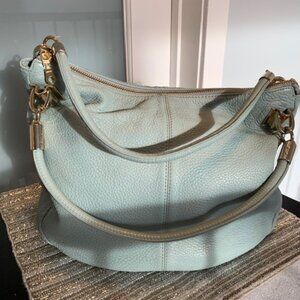 DKNY Tiffany Blue Leather Shoulder Bag